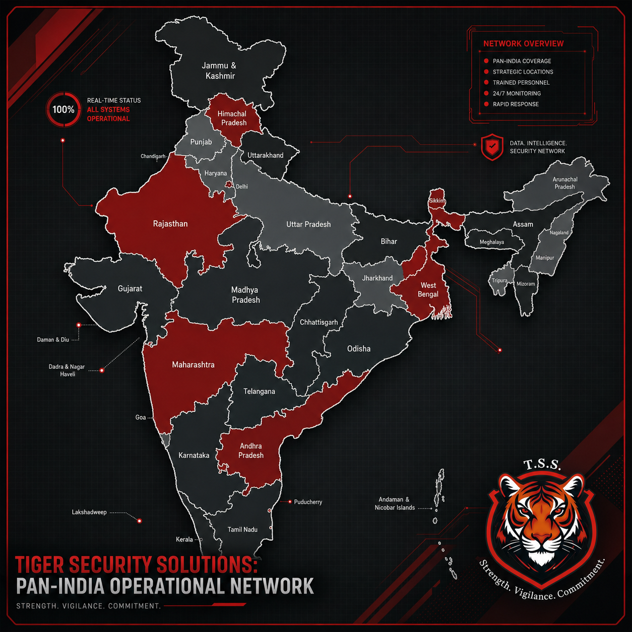 Tiger Security Operational Presence Map